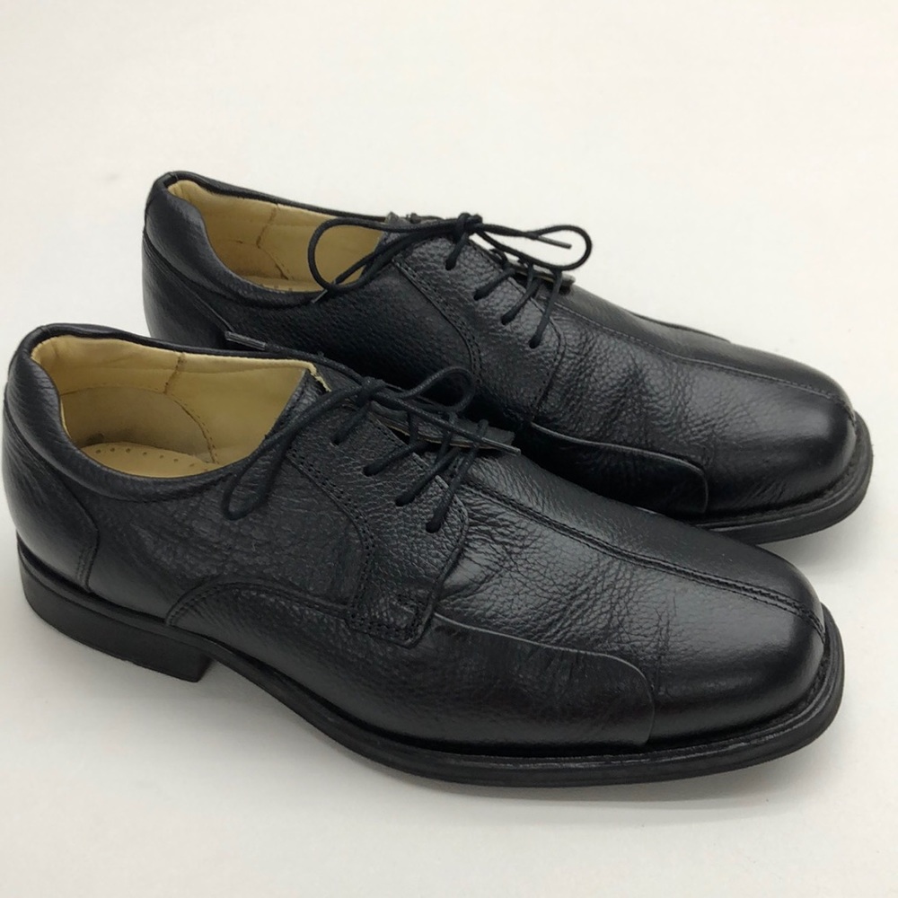 Studio Belvedere Black Pebbled Leather Baybridge Lace Up Loafers Mens 10.5 EEE